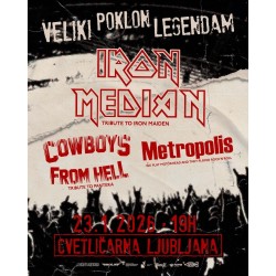 VELIKI POKLON LEGENDAM - IRON MEDIAN, COWBOYS FROM HELL, METROPOLIS - Ljubljana, 23.01.2026 - VSTOPNICA