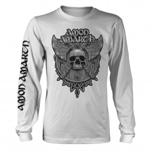 AMON AMARTH - Grey Skull WHITE - LONG SLEEVE SHIRT